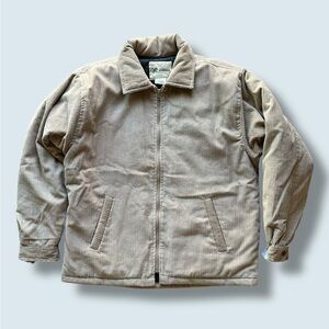 Haband Vintage Jacket Men M Oat Tan Khaki Beige Corduroy Quilted Lined Style